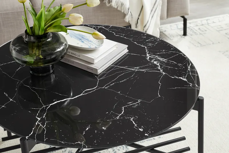 Couchtisch Ø 84 cm Schwarz, Ansicht 7