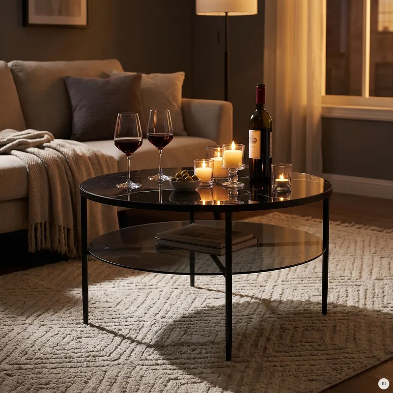 Couchtisch Ø 81 cm Schwarz, Ansicht 8