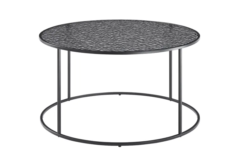 Couchtisch Ø 80 cm, Schwarz mit Rauchglas, Ansicht 1