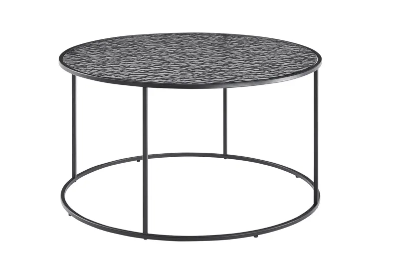 Couchtisch Ø 80 cm, Schwarz mit Rauchglas, Ansicht 2