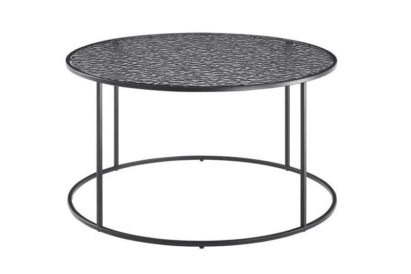 Couchtisch Ø 80 cm, Schwarz mit Rauchglas, Ansicht 3