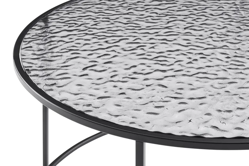 Couchtisch Ø 80 cm, Schwarz mit Rauchglas, Ansicht 5