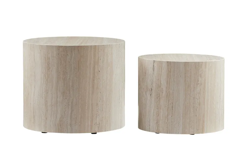 Harley Couchtisch-Set 2-teilig Travertinoptik