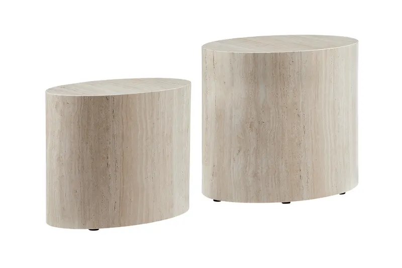 Couchtisch-Set 2-teilig Travertinoptik, Ansicht 2