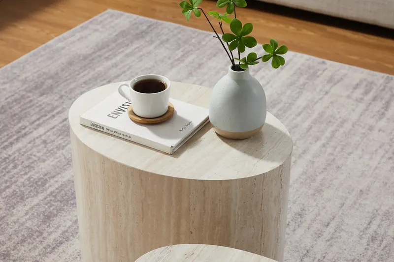 Couchtisch-Set 2-teilig Travertinoptik, Ansicht 7