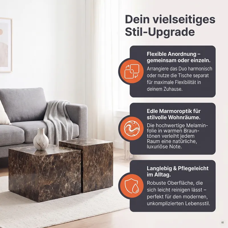 Couchtisch-Set Braun, 2-teilig, Ansicht 11