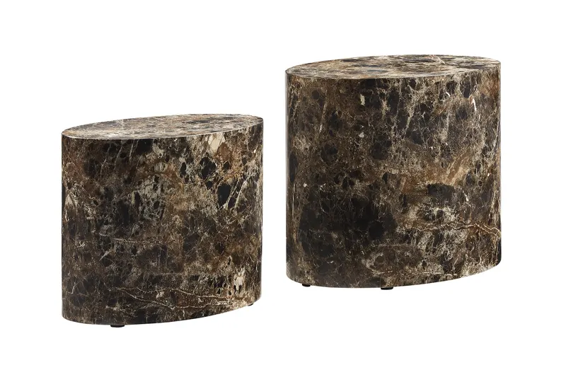 Couchtisch-Set, braun in Marmoroptik, Ansicht 2