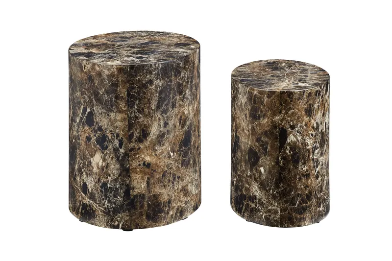 Couchtisch-Set, braun in Marmoroptik, Ansicht 3