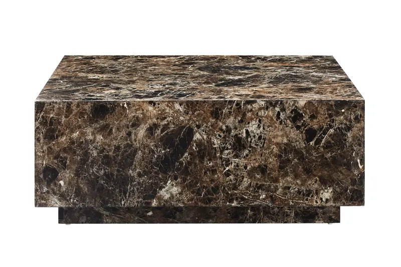 Jaxon Couchtisch, Marmoroptik, 90 × 90 cm, Braun