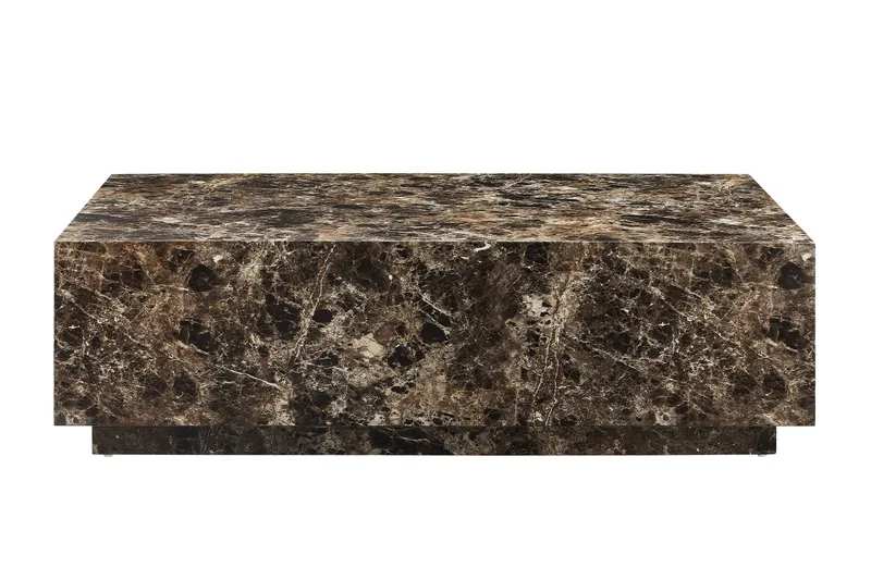 Jacey Couchtisch 120 × 75 cm in Marmoroptik, Braun