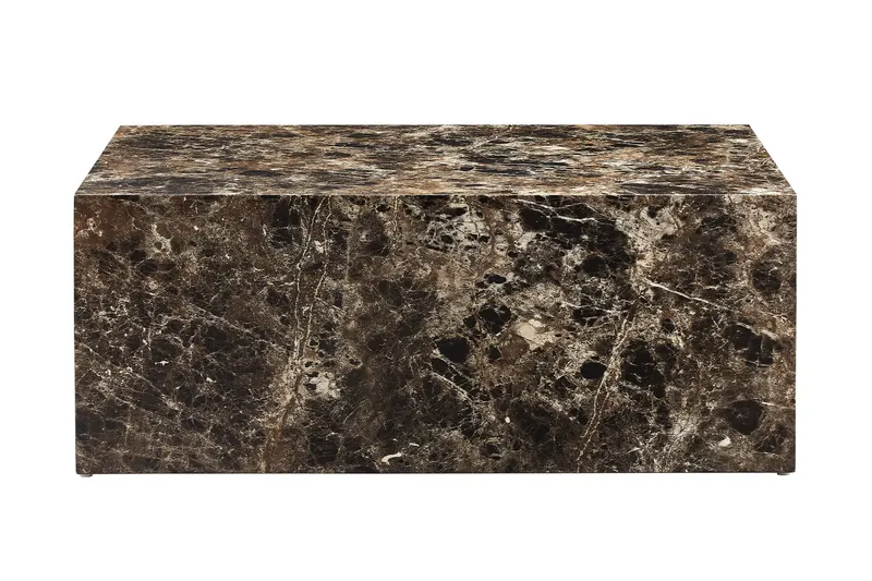 Couchtisch Braun 90 × 60 cm in Marmoroptik, Ansicht 1