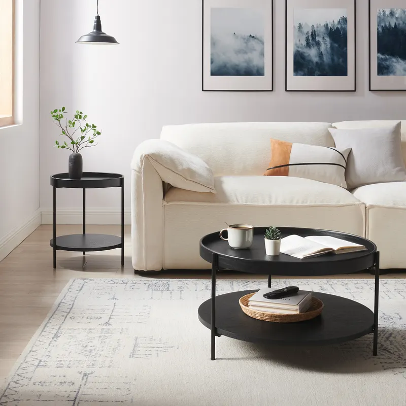 Couchtisch-Set, 2-teilig, Schwarz, Ansicht 8