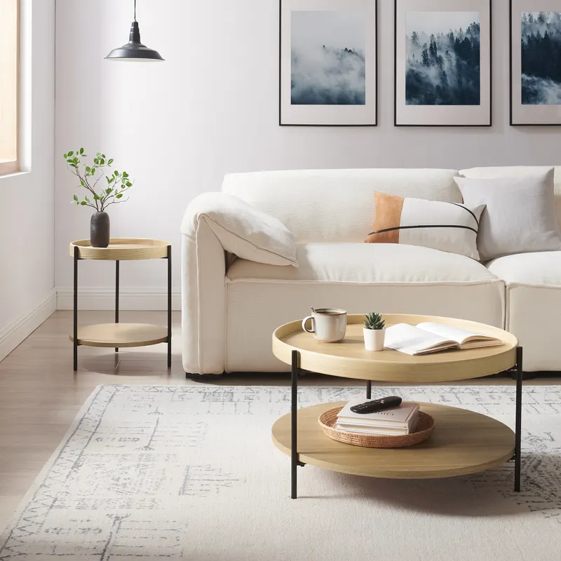 Couchtisch-Set, 2-teilig, Eichefarben, Ansicht 8