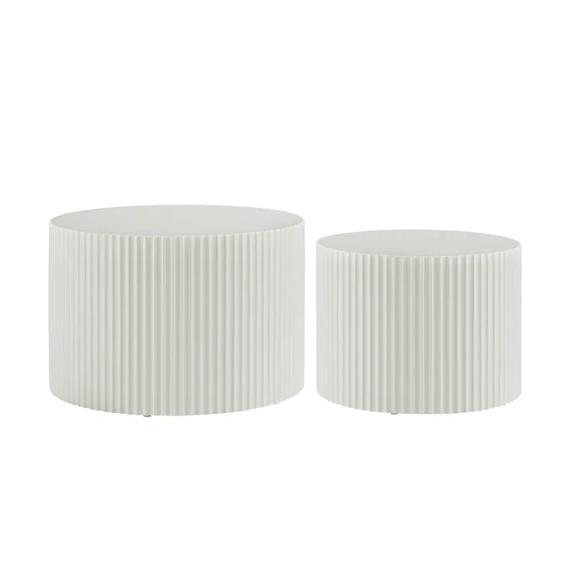 Skara Couchtisch-Set 2-teilig Naturweiß