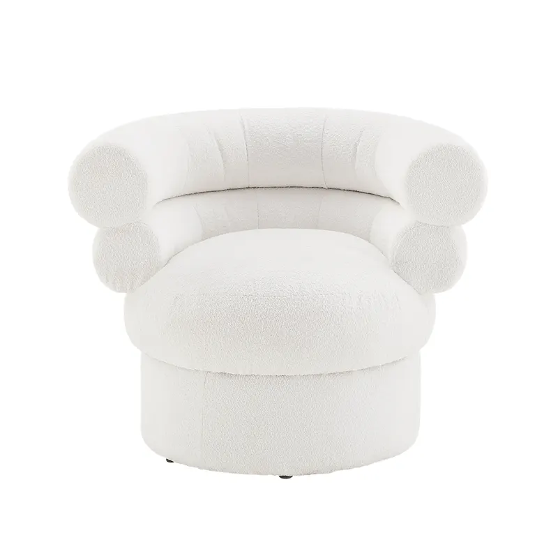 Sanremo Sessel Boucléstoff Weiß