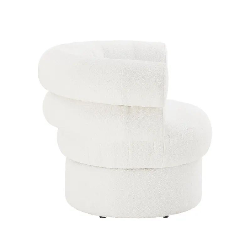 Sessel Boucléstoff Weiß, Ansicht 3