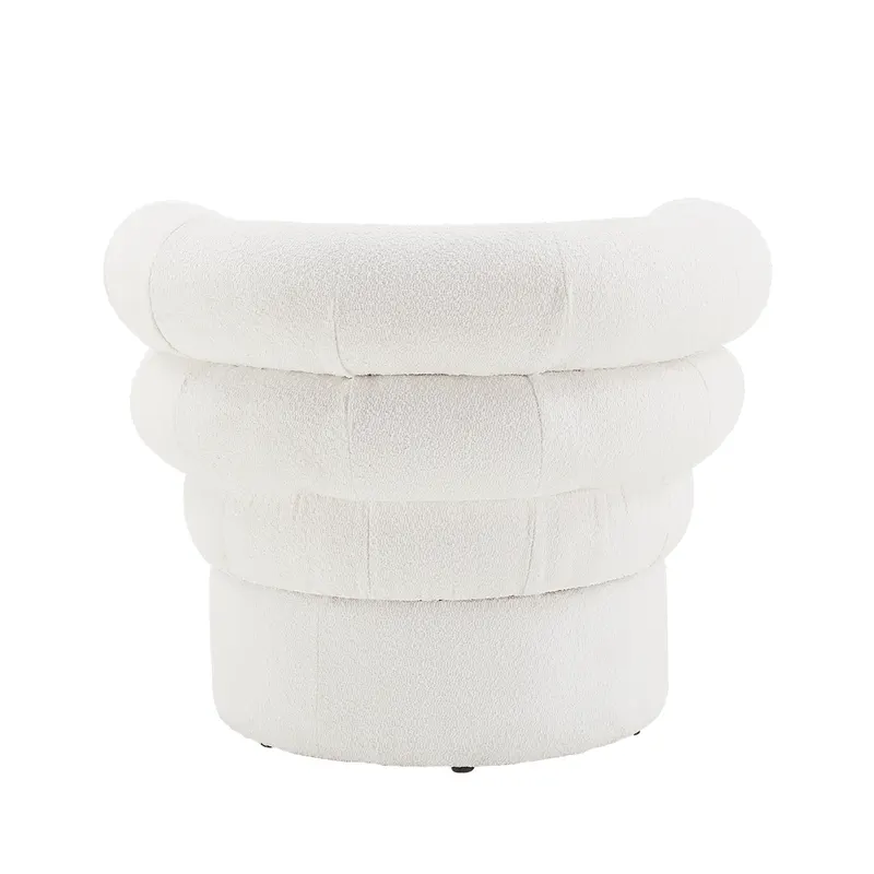 Sessel Boucléstoff Weiß, Ansicht 4