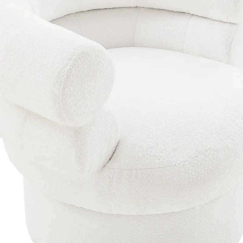 Sessel Boucléstoff Weiß, Ansicht 5