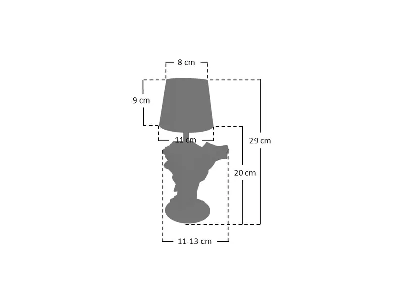 Tischleuchte 29 cm Natur/Weiß mit LED-Akku, Ansicht 12