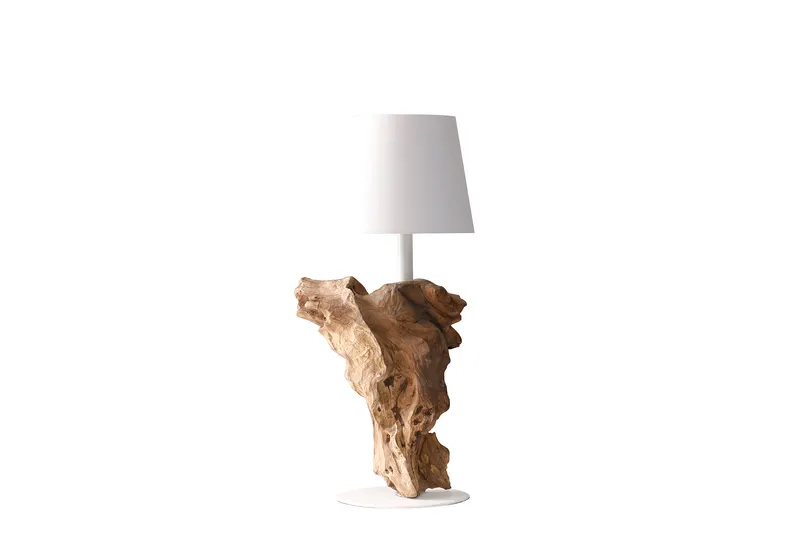 Tischleuchte 29 cm Natur/Weiß mit LED-Akku, Ansicht 2