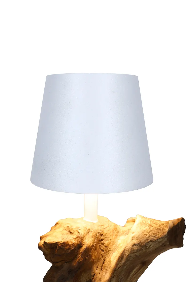 Tischleuchte 29 cm Natur/Weiß mit LED-Akku, Ansicht 3