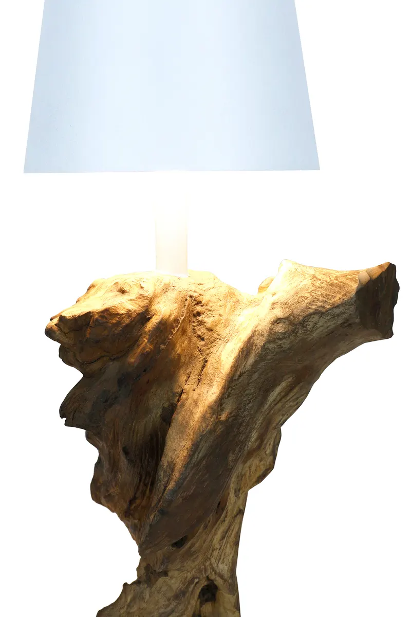 Tischleuchte 29 cm Natur/Weiß mit LED-Akku, Ansicht 4