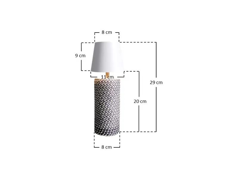 Tischleuchte Schwarz/Weiß 29 cm mit LED-Akku, Ansicht 10