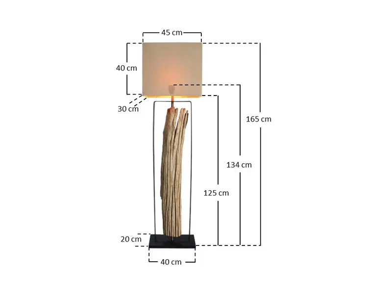 Stehleuchte Treibholz Natur/Beige 165 cm, Ansicht 10