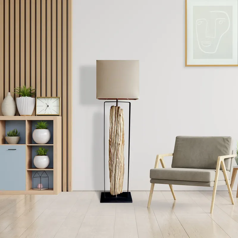 Stehleuchte Treibholz Natur/Beige 165 cm, Ansicht 13