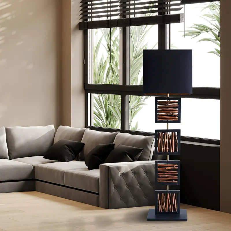 Stehleuchte Treibholz Natur/Schwarz 163 cm, Ansicht 13