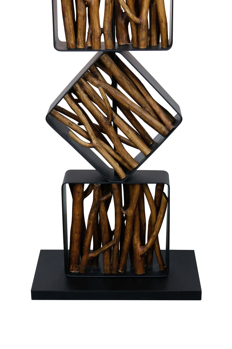 Stehleuchte Treibholz Natur/Schwarz 155 cm, Ansicht 9