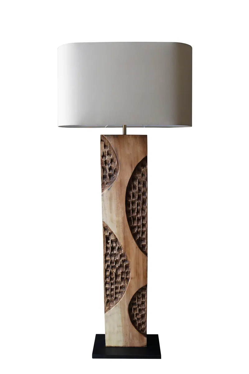 Stehleuchte Akazie/Leinen Natur 171 cm, Ansicht 2