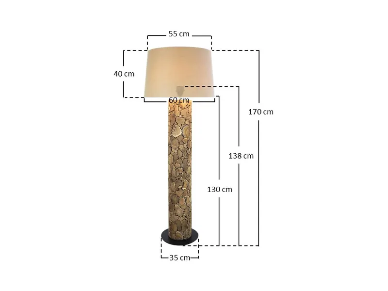 Stehleuchte Treibholz Natur/Weiß 170 cm, Ansicht 10