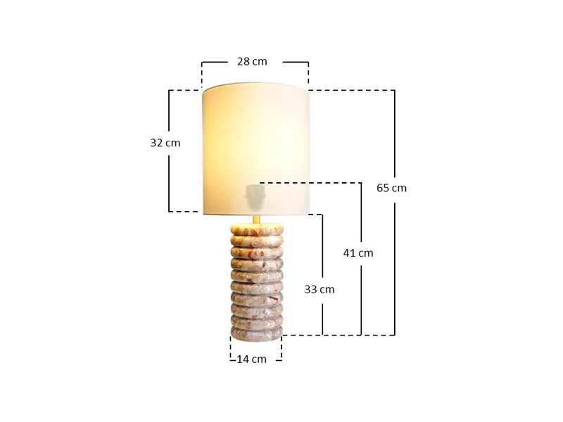 Tischleuchte Marmor/Leinen Beige, Ansicht 10