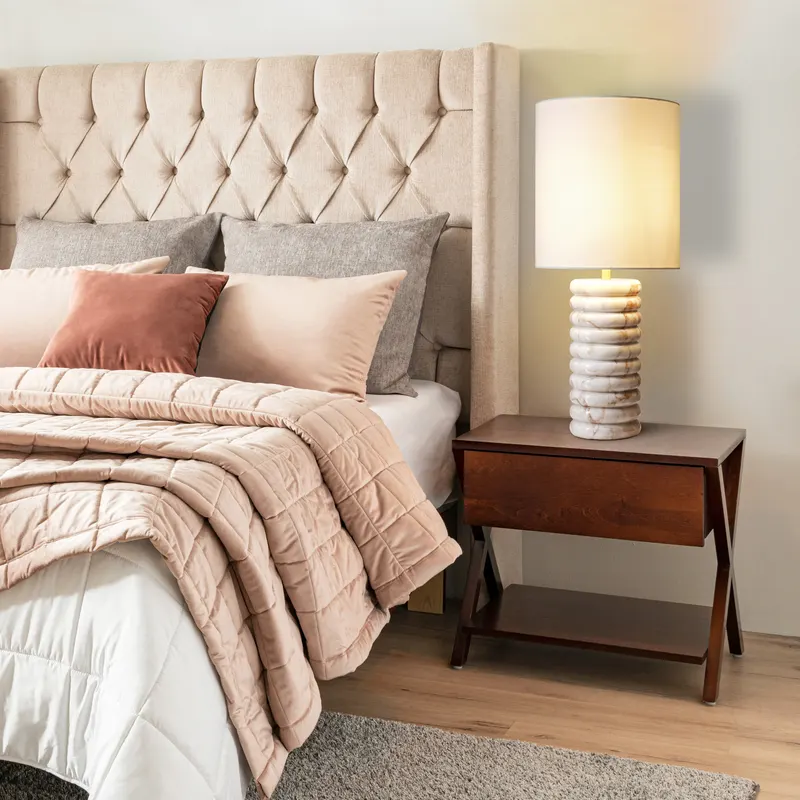 Tischleuchte Marmor/Leinen Beige, Ansicht 14