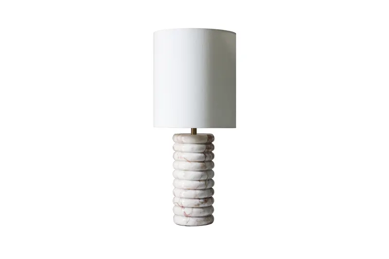 Tischleuchte Marmor/Leinen Beige, Ansicht 2
