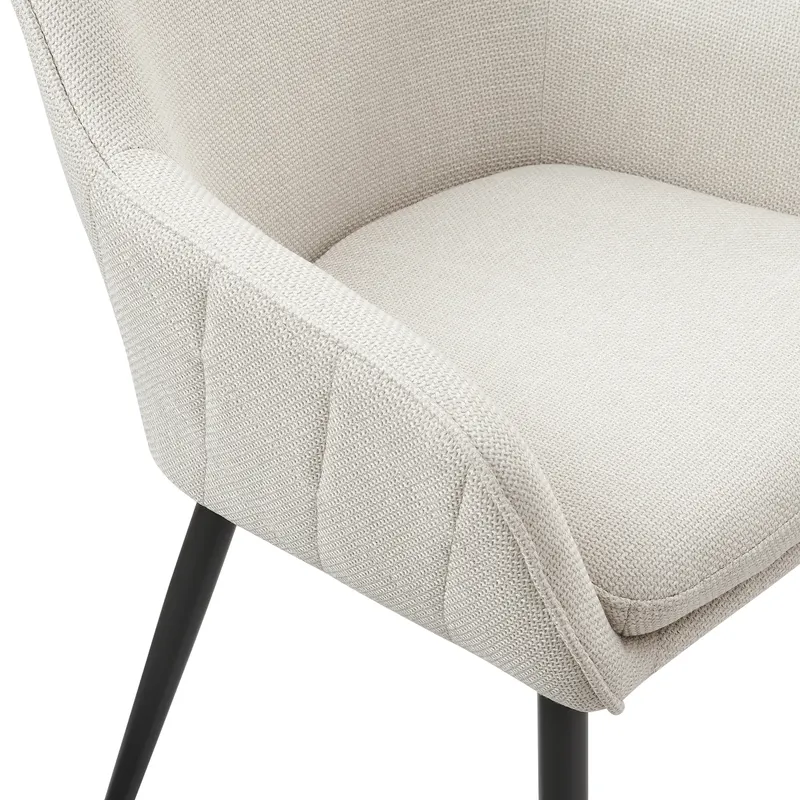 Esszimmerstuhl Strukturstoff Beige, Ansicht 5