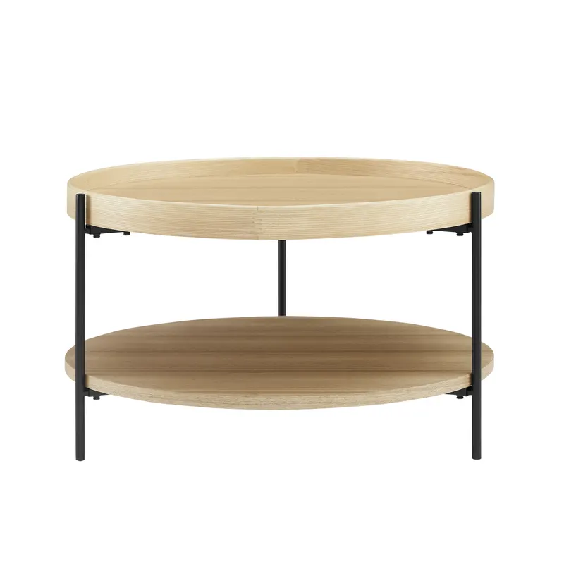 Couchtisch Ø 69 cm Natur/Schwarz, Ansicht 1
