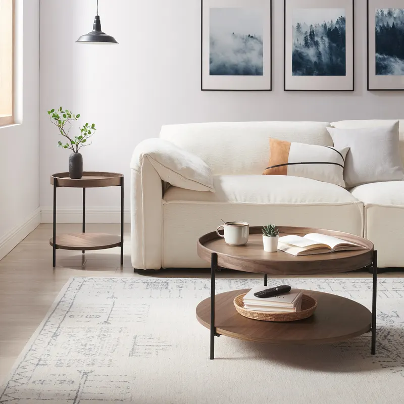 Couchtisch Ø 69 cm Walnuss, Ansicht 5