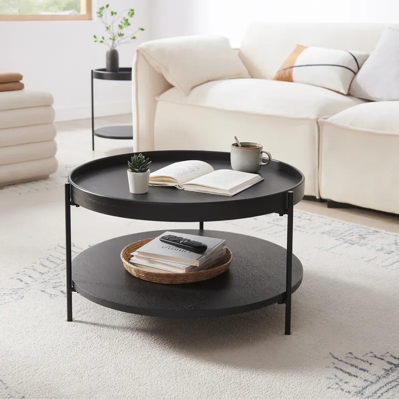 Couchtisch Ø 69 cm Schwarz, Ansicht 4