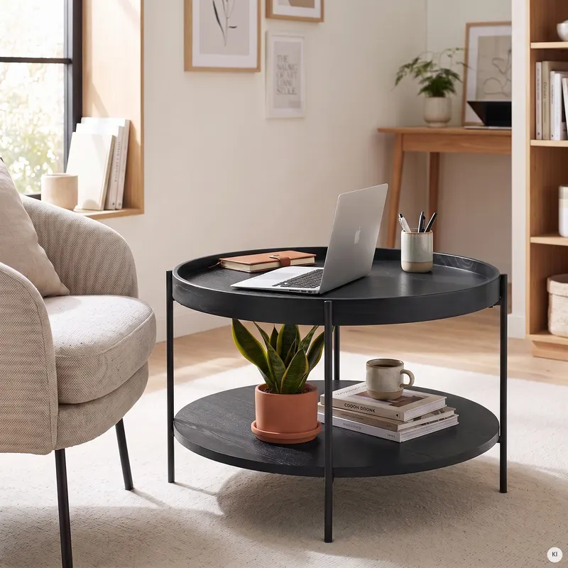 Couchtisch Ø 69 cm Schwarz, Ansicht 6