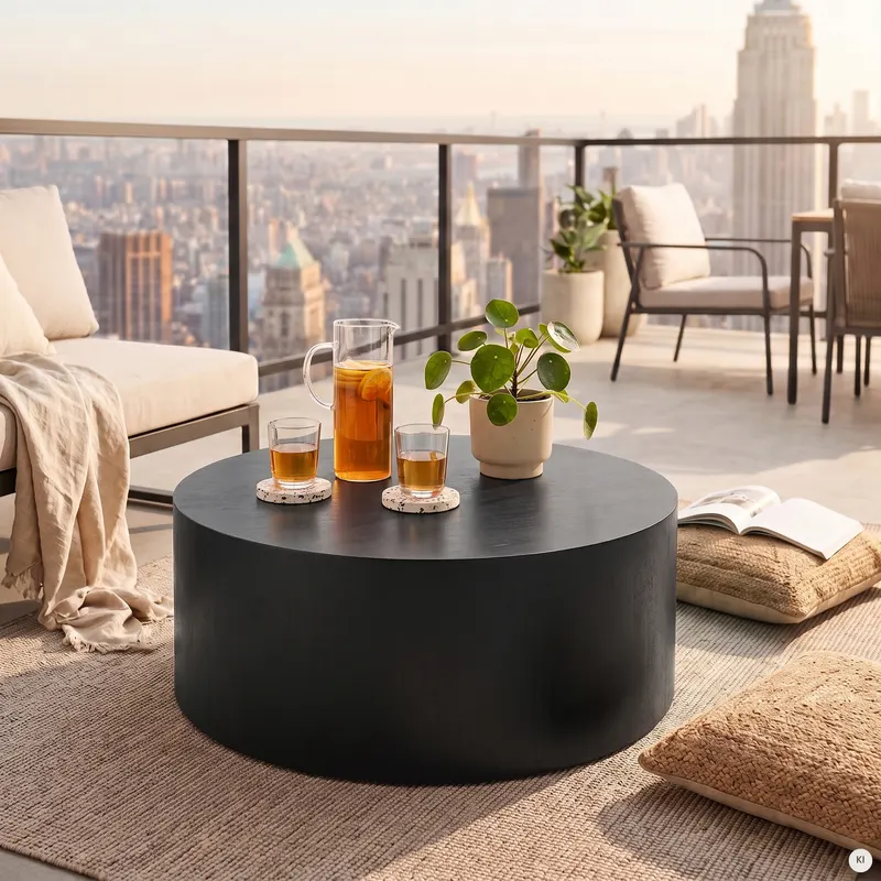 Couchtisch Ø 80 cm Schwarz, Ansicht 4
