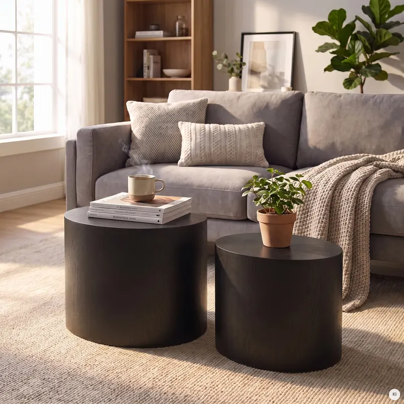 Couchtisch-Set, 2-teilig, Schwarz, Ansicht 5