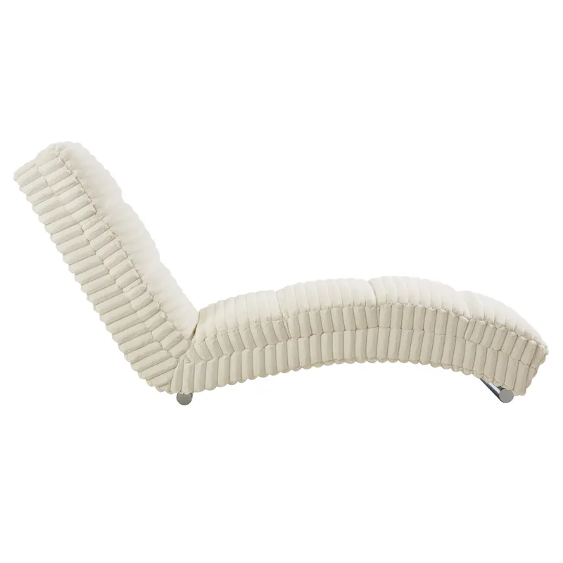 Chaiselongue Plüsch-Cord Beige, Ansicht 2