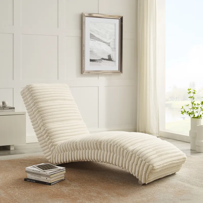 Chaiselongue Plüsch-Cord Beige, Ansicht 6