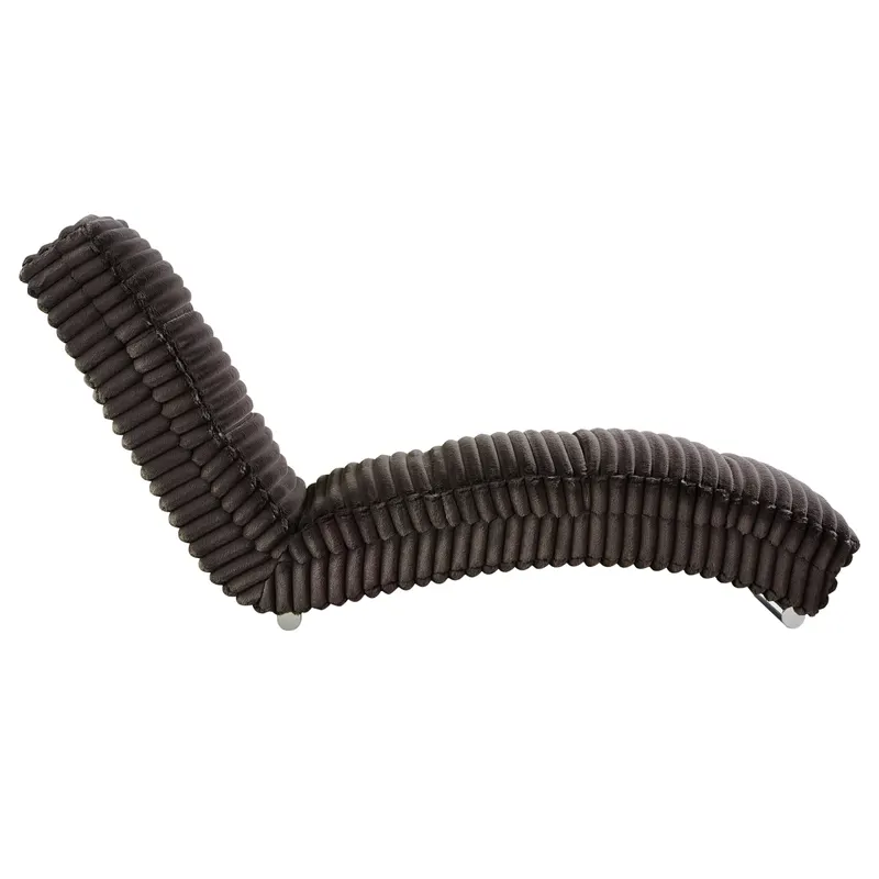 Chaiselongue Plüsch-Cord Schwarz, Ansicht 2