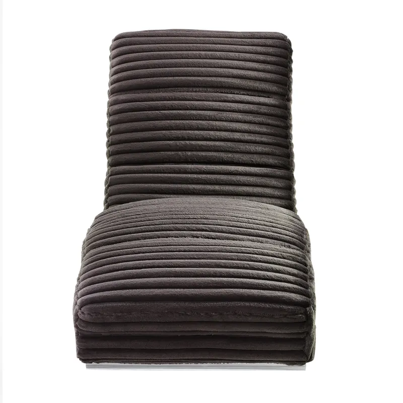 Chaiselongue Plüsch-Cord Schwarz, Ansicht 3