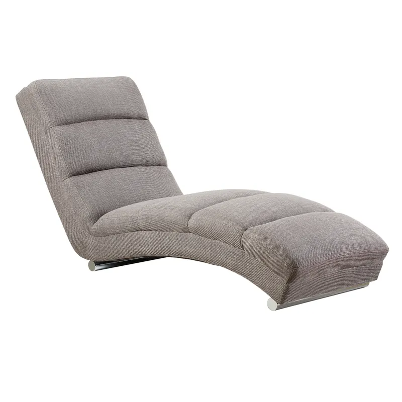 Sento Chaiselongue Strukturstoff, Grau/Chrom