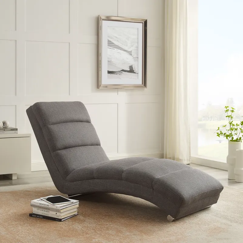 Chaiselongue Strukturstoff Grau, Ansicht 6