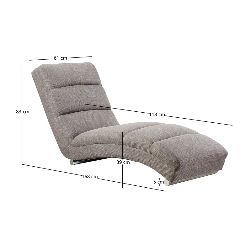 Chaiselongue Strukturstoff Grau, Ansicht 7
